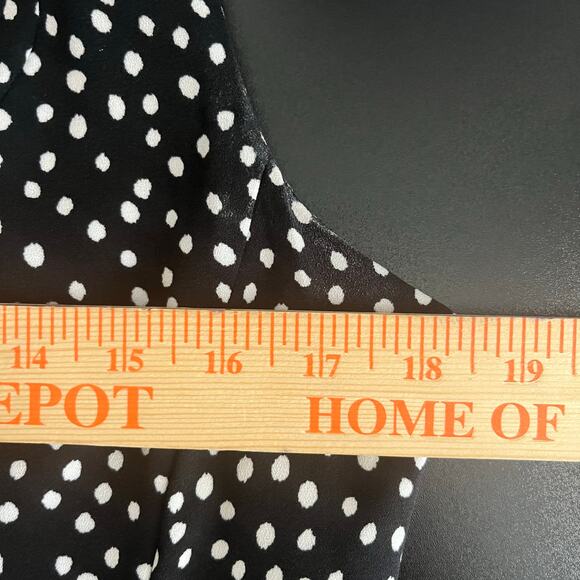 Lauren Ralph Lauren Fit and Flare Dress 12 Black White Polka Dot Feminine Flirty - Picture 5 of 9